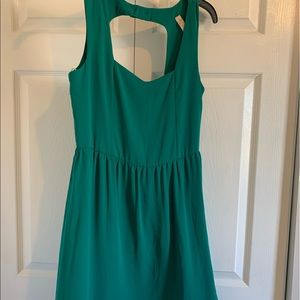 Green Silky Dress with cute back detail